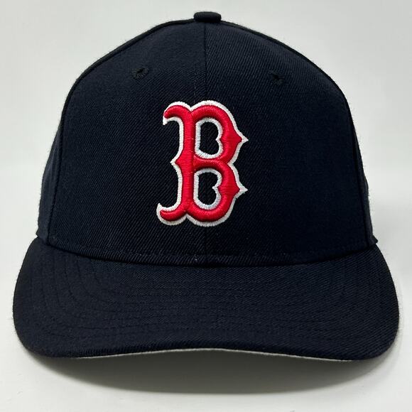 Vintage Y2Ks Boston Red Sox Hat Baseball Cap New Era Wool USA Blue Fitted 7 1/8 - Picture 1 of 10